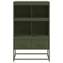 Credenza Verde Oliva 68,5x39x111,5 cm Acciaio Laminato a Freddo