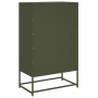 Credenza Verde Oliva 68,5x39x111,5 cm Acciaio Laminato a Freddo