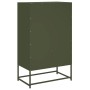 Credenza Verde Oliva 68x39x111,5 cm Acciaio Laminato a Freddo