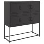 Credenza Nera 100,5x39x107 cm in Acciaio Laminato a Freddo