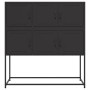 Credenza Nera 100,5x39x107 cm in Acciaio Laminato a Freddo