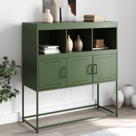 Credenza Verde Oliva 100,5x39x107 cm Acciaio Laminato a Freddo