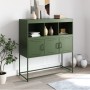 Credenza Verde Oliva 100,5x39x107 cm Acciaio Laminato a Freddo