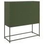 Credenza Verde Oliva 100,5x39x107 cm Acciaio Laminato a Freddo