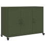 Credenza Verde Oliva 100,5x39x72 cm Acciaio Laminato a Freddo