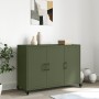 Credenza Verde Oliva 100,5x39x72 cm Acciaio Laminato a Freddo