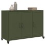 Credenza Verde Oliva 100,5x39x72 cm Acciaio Laminato a Freddo