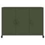 Credenza Verde Oliva 100,5x39x72 cm Acciaio Laminato a Freddo