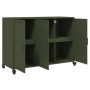 Credenza Verde Oliva 100,5x39x72 cm Acciaio Laminato a Freddo