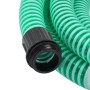 Tubo di Aspirazione con Raccordi in Ottone Verde 1,1" 7 m PVC