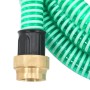 Tubo di Aspirazione con Raccordi in Ottone Verde 1,1" 7 m PVC