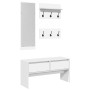 Set Mobili da Ingresso 4 pz Bianco in Legno Multistrato