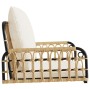 Sedia a Dondolo con Cuscini 63x58x39 cm Polyrattan e Acciaio