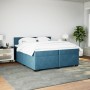 Giroletto a Molle con Materasso Blu 200x200 cm in Velluto