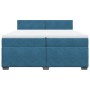 Giroletto a Molle con Materasso Blu 200x200 cm in Velluto