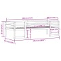 Giroletto per Bambini Marrone Cera 90x200cm Legno Massello Pino