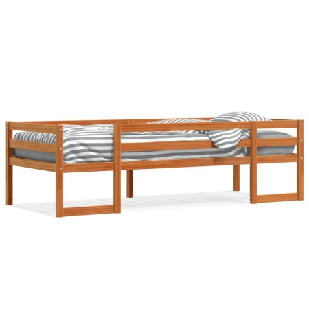 Giroletto Bambini Marrone Cera 75x190 cm Legno Massello di Pino