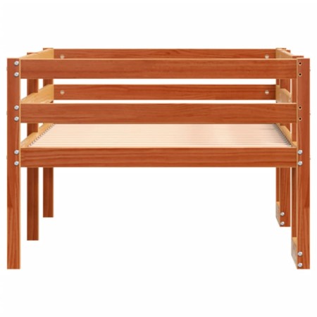 Giroletto Bambini Marrone Cera 75x190 cm Legno Massello di Pino