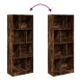 Libreria Rovere Fumo 57x28,5x141 cm in Legno Multistrato