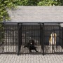 Gabbia per Cani da Esterno con Tetto in Acciaio 18,77 m²