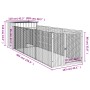 Casetta Cani Corsa Grigio Chiaro 110x405x110 cm Acciaio Zincato