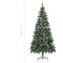 Albero di Natale Artificiale Pigne e Brillantini Bianchi 210 cm