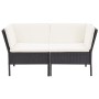 Set Divani da Giardino 6 pz con Cuscini in Polyrattan Nero