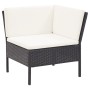 Set Divani da Giardino 6 pz con Cuscini in Polyrattan Nero