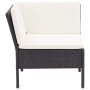 Set Divani da Giardino 6 pz con Cuscini in Polyrattan Nero