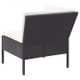 Set Divani da Giardino 6 pz con Cuscini in Polyrattan Nero