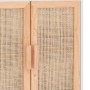 Credenza Bianca 60x30x70 cm Legno Massello Pino Rattan Naturale