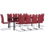 Set Sala da Pranzo 11 pz in Similpelle Rosso