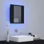 Armadietto a Specchio con Luci LED Nero 40x12x45 cm in Acrilico