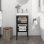 Telaio per Lavabo da Bagno con Lavabo Integrato Nero in Ferro