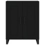 Credenza Nera 69,5x34x180 cm in Legno Multistrato