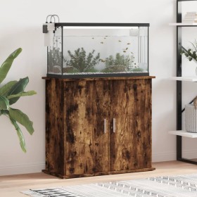 Supporto Acquario 81x36x73 cm in Legno Multistrato Rovere Fumo