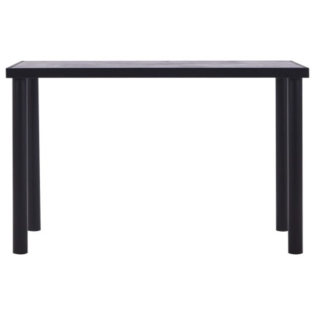 Tavolo da Pranzo Nero e Grigio Cemento 120x60x75 cm in MDF