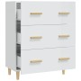 Credenza Bianco Lucido 70x34x90 cm in Legno Multistrato