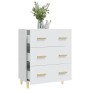 Credenza Bianco Lucido 70x34x90 cm in Legno Multistrato