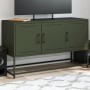 Mobile TV Verde Oliva 100,5x39x60,5 cm in Acciaio