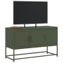 Mobile TV Verde Oliva 100,5x39x60,5 cm in Acciaio