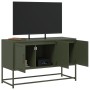 Mobile TV Verde Oliva 100,5x39x60,5 cm in Acciaio