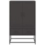 Credenza Nera 68x39x111,5 cm Acciaio Laminato a Freddo