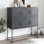 Credenza Antracite 100,5x39x107 cm in Acciaio Laminato a Freddo