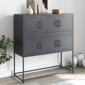 Credenza Antracite 100,5x39x107 cm in Acciaio Laminato a Freddo