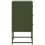 Comodini 2 pz Verde Oliva 36x39x78 cm in Acciaio