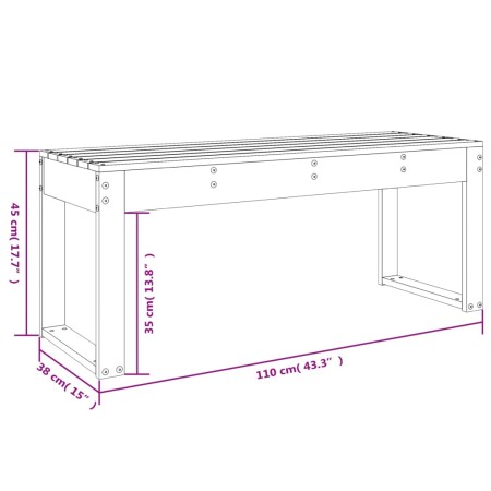 Panca da Giardino Grigia 110x38x45 cm Legno Massello di Pino