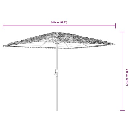 Ombrellone Giardino con Palo in Acciaio Verde 248x248x248 cm