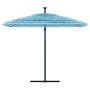 Ombrellone Giardino con Palo in Acciaio Blu 269x269x235 cm