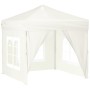 Tenda per Feste Pieghevole con Pareti Laterali Crema 2x2 m